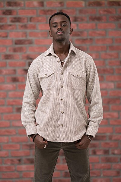 ModTime Оверсайз (широкий крій) сорочка з риб'ячим візерунком і двома кишенями