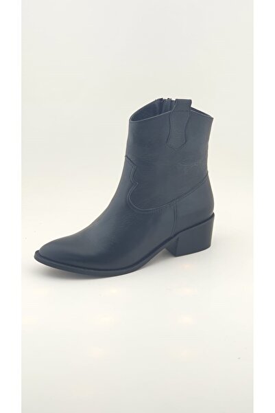 VİNİCCİ AYAKKABI HAKİKİ DERİ SİYAH KOVBOY BOT