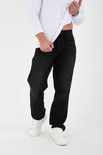 Valiberta Black Jeans Baggy Men's Trousers - Comfortable Fit