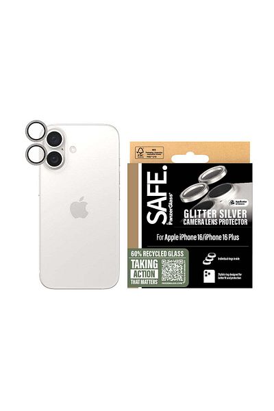 PanzerGlass Safe. By Panzerglass iPhone 16 |   Compatible 16 Plus Silver Camera Protector