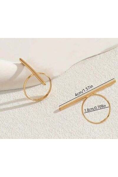 Dgt Luxury 2Pcs Stylish and Minimalist 1-Word Geometric Ring Set