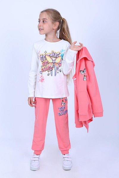 stella kids Hooded Three Piece Girl's Suit (100% Cotton)