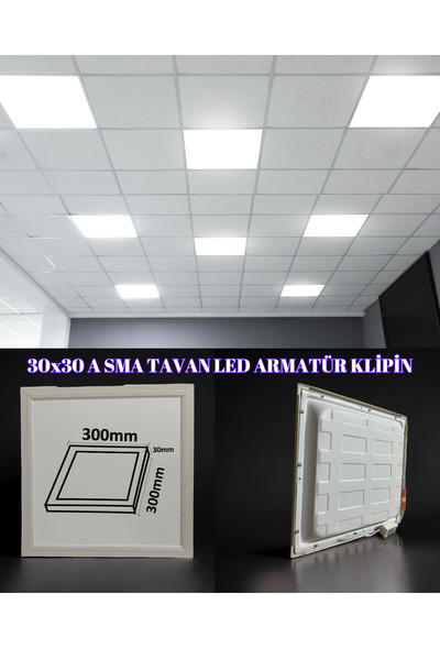 Voxify 30x30 cm 24w Asma Tavan Klipin Panel Led Işık Uzun Ömürlü Beyaz Kasa Beyaz Işık