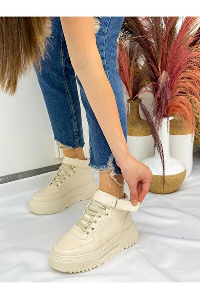 ERVANIN BUTİĞİ Ten Cilt (Force) Kadın Bağcıklı Sneakers