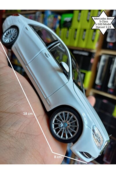 OYUNCAKSAHİLİ Mercedes Benz S500 S Class 1:24 Ölçek 19Cm Metal Model Araba Kapıları ve Kaputu Açılır Diecast Koleksiyon 19x8cm Beyaz