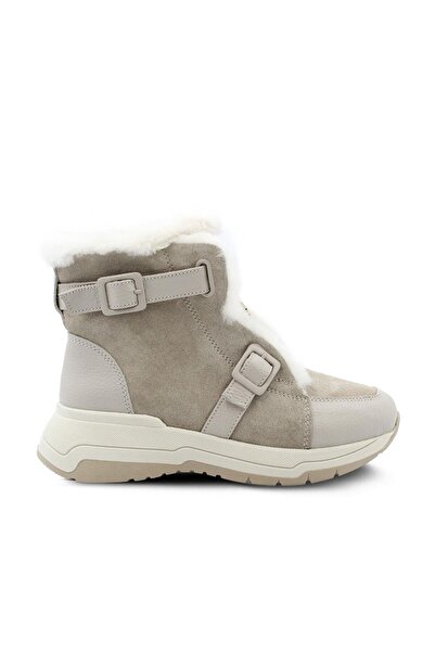 Vario Δερμάτινες γούνινες αγκράφες με χοντρή σόλα Γυναικείες μπότες Mink Suede Mink Leather