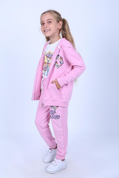 stella kids Hooded Cotton 3 Piece Suit for Girl
