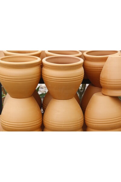 Tunç Botanik Antik Saksı - El Yapımı Doğal Çömlek