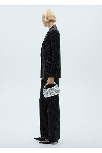 MANGO Woman Sequin Palazzo Trousers