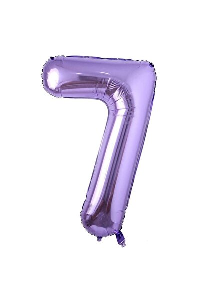 parti sürprizi بالون فويل 7 أرقام باللون الأرجواني 100 سم