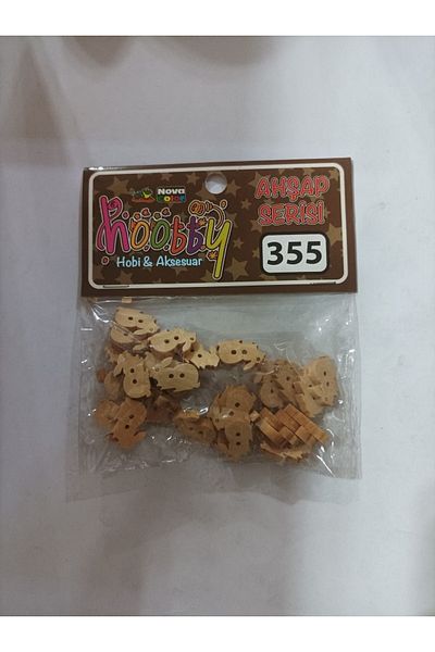 Nova Color Wooden Patterned Button Rabbit (Small) Nc-355 (1 Pack)