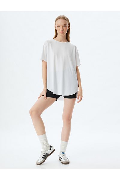 Koton Αθλητικό μπλουζάκι αναπνεύσιμο ύφασμα Oversize Crew λαιμόκοψη κοντό μανίκι