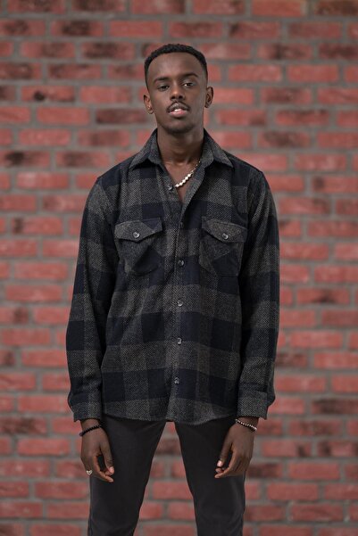 ModTime Оверсайз (широкий крій) картата сорочка з двома кишенями