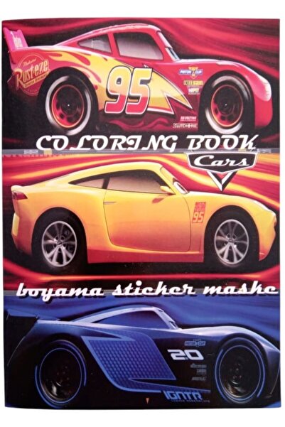 booddie Boyama Kitabı Stickerlı Cars Arabalar Model Boyanacak Sayfa Sayısı 16 (ARKA KAPAK KESİLEREK MASKELİ)