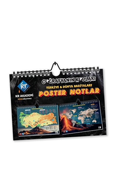 KR Akademi Yayınları Coğrafyanın Kodları Türkiye ve Dünya Duvar Haritaları Po...
