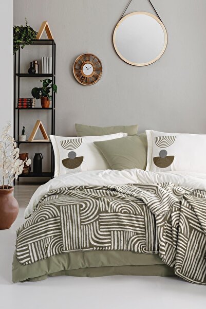 eco concept Bohemian, Double Blanket Set, Duvet Cover Set, Tufting Embroidery, 7 Pieces, 100% Cotton