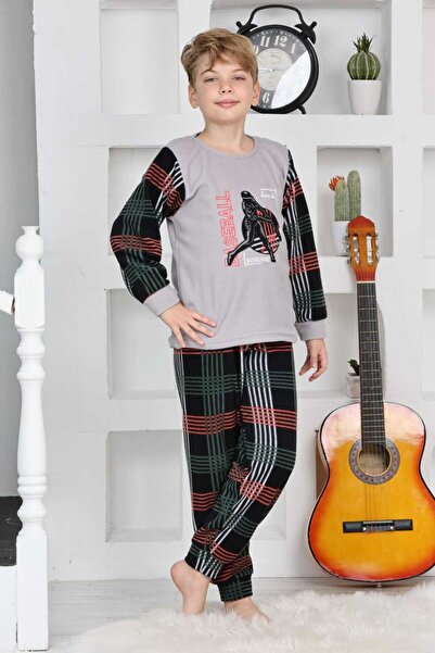 Reyhanlar Baseball Applique Embroidered Fleece Boy's Pajama Set