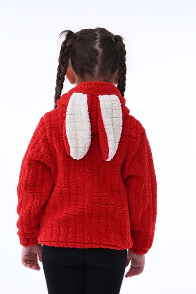 aden kids Copy - 1-5 Years Old Blue Plush Crocodile Patterned Children's Cardigan - Checked, Zippered and Lined Inside