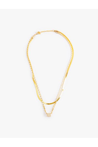 Koton Double Row Beaded Chain Necklace