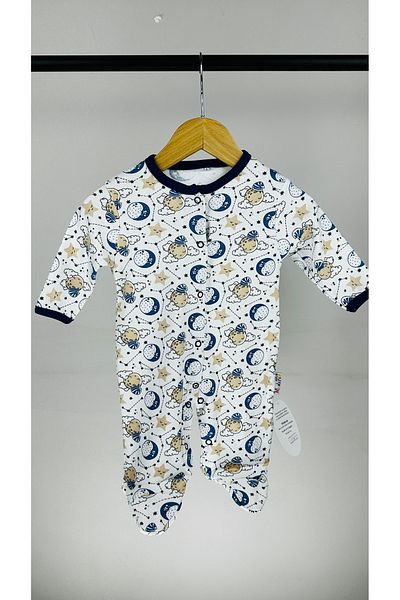 Mıdırık Patterned 100% Cotton Baby Boy Jumpsuit