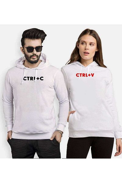 Tshirthane Lover Combos - Ctrl C Ctrl V Hooded Couple Combo