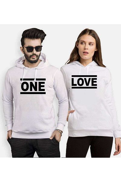 Tshirthane Lover Hooded Couple Combination - One Love
