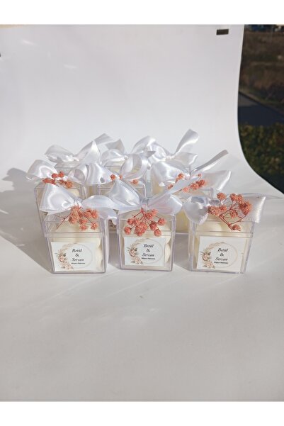 PERFECT HOBBY Mika Kutulu Süslü Etiketli Bubble Mum Düğün Kına Nişan Ve Davet...