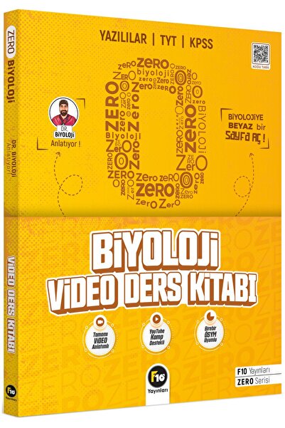 F10 Yayınları Dr. Biyoloji Barış Hoca Zero Serisi Biyoloji Video Ders Kitabı F10 Yayınları