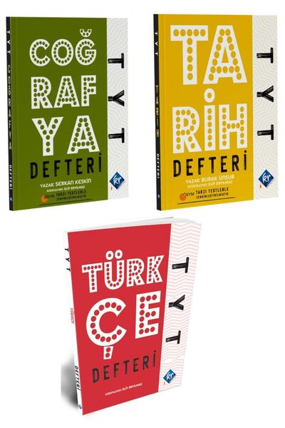 KR Akademi Yayınları 2026 TYT Türkçe - Tarih - Coğrafya Konu Anlatımı Defter Seti (TAMAMI RENKLİ EL YAZISI 3 KAYNAK)
