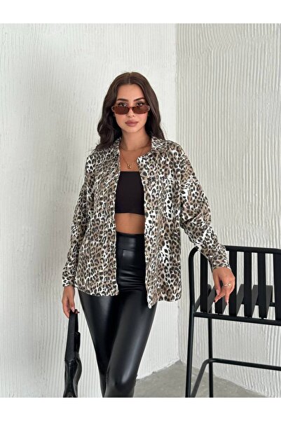Noa Noa Μπουφάν Gabardine με λεοπάρ σχέδιο