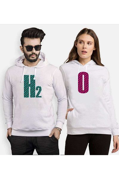 Tshirthane H2 O Lover Combinations Hooded Couple Combination