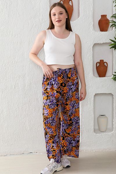 AKAL TEKSTİL Woven Viskose Patterned Pant