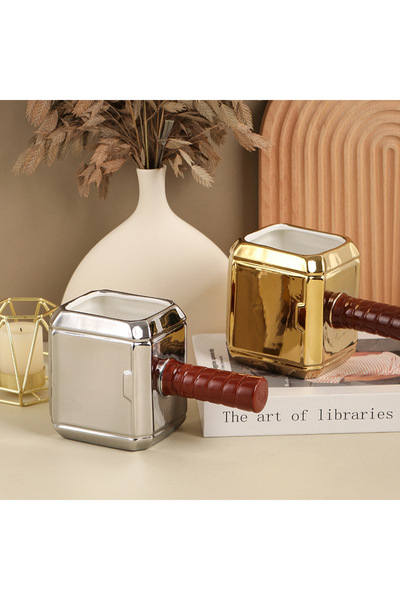 Livava Thor Hammer Porcelain Mug, Silver, 18X8