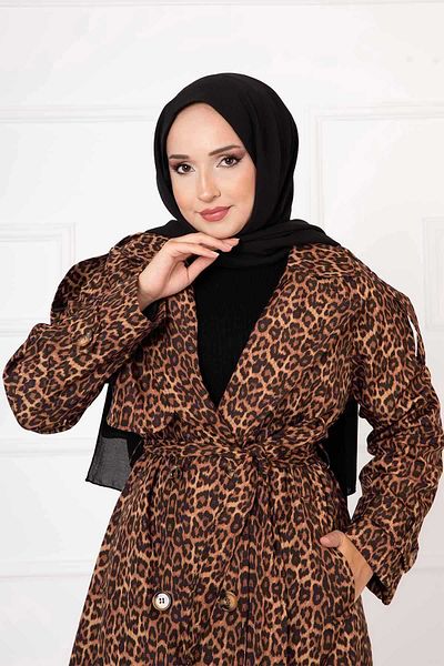 EBRUTESETTÜR Leopard Patterned Trench Coat