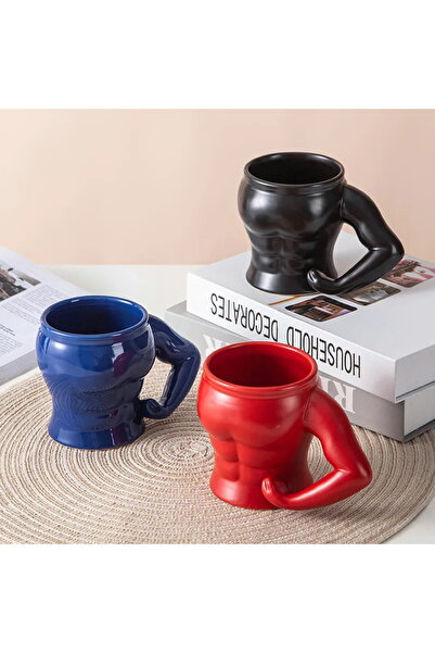 Livava Muscular Porcelain Mug, Black, 14X10