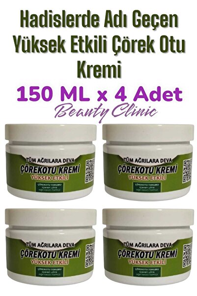 beauty clınıc Bravia Çörek Otu Kremi 150ml * 4 Adet - Büyük Boy Alüminyum Fol...