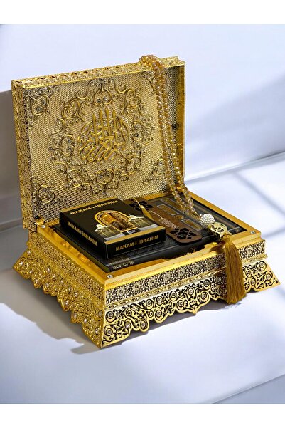 Öz Kadife Cutie de Coran cu pietre Prețioase Cutie de Coran de lux, cadou islamic pentru nuntă, cadou pentru acasă cu Coran