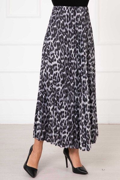 EBRUTESETTÜR Leopard Patterned Pleated Skirt