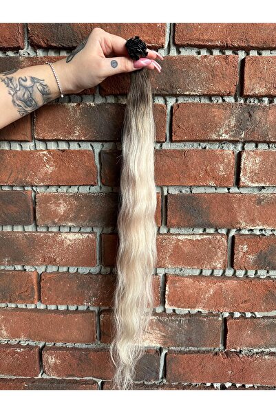 Suzan Peruk Ombre sarı 50 adet Mikro Kaynak saç - Uçları takılmaya hazır. A k...