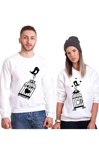 Tshirthane Lover Birds Lover Combos Sweatshirt Couple Combination