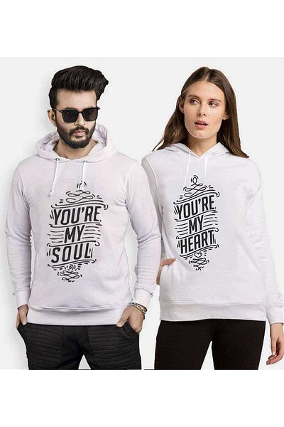 Tshirthane You're My Soul My Heart Lover Combinations Hooded Couple Combination