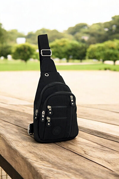 MAMIN Geantă unisex Crinkle cu mai multe compartimente pentru piept și umăr (...