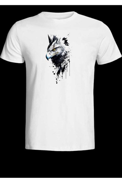niceworkbynicehands Eagle Design Front Side Printed White T-Shirt T-Shirt
