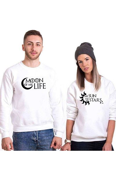 Tshirthane Moon Sun Stars Lover Combinations Sweatshirt Couple Combination