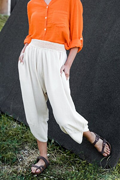 Gils Butik Bej Baggy Pantolon