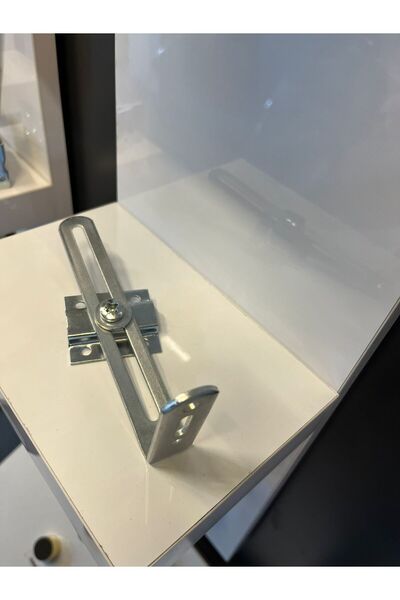 Taşkın Aksesuar Ayarlı Deprem Demiri Metal L Gönye 60x140mm (2 Adet) Köşe Bağlantı Aparatı Mobilya Dolap Sabitleme