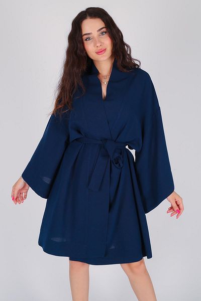 FACETTE Kimono de damă bleumarin - Design scurt legat