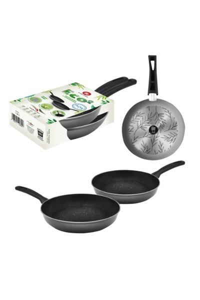 ILLA طقم مقلاة إيكو 2 الدائرية المريحة المكونة من قطعتين