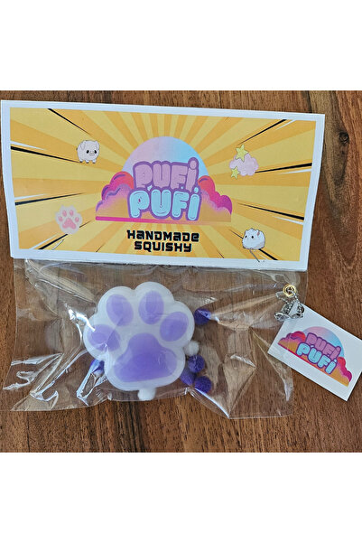 Pescar Kedi Patisi Mor PufiPufi Taba Squishy Stress Oyuncağı Sukuşi