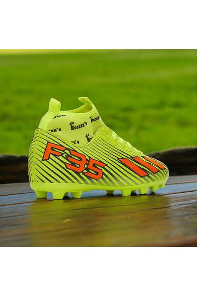 XR Pantofi de fotbal Super Mercury - Ghete de fotbal cu glezne și șosete, pantofi sport pentru adulți și copii